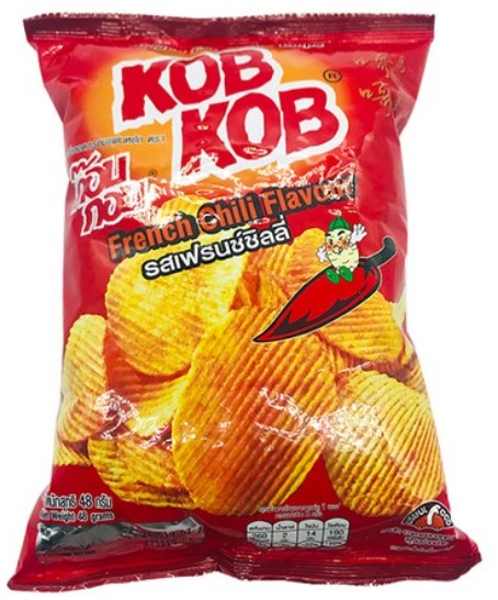 KobKob Ridged Cut Potato Chips French Chilli/48g