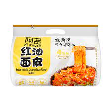 HI A KUAN Broad NoodleChili Oil  Flavor (Sesame Paste)/460g