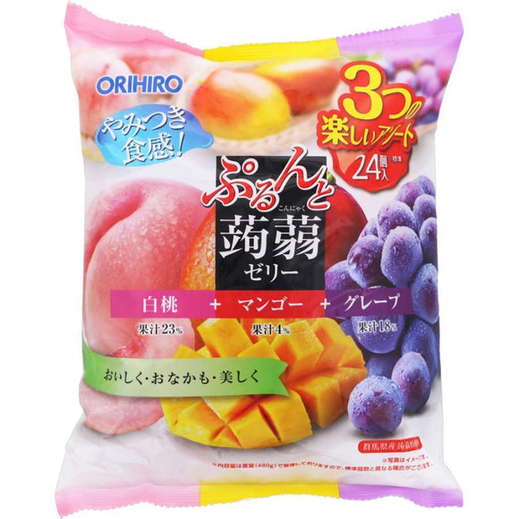 ORIHIRO Peach/Mango/Grape Konjac Jelly/480g